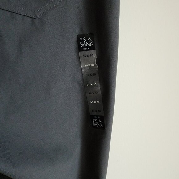 35x30 Gray Traveler Pants Slim Fit Casual Pant Mens Jos A Bank New 5 Pocket Nwt - Picture 17 of 17